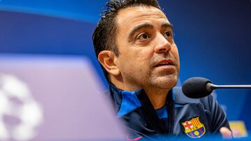 Plzen (Czech Republic), 31/10/2022.- FC Barcelona's head coach Xavi Hernandez attends a press conference in Plzen, Czech Republic, 31 October 2022. FC Barcelona will face Viktoria Plzen in their UEFA Champions League group C soccer match on 01 November. (Liga de Campeones, República Checa) EFE/EPA/MARTIN DIVISEK
