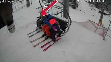 Caída en un telesilla polaco