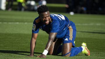 Vinicius, en un momento del partido de Balaídos.