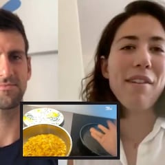 Muguruza le enseña a Djokovic cómo hacer tortilla de patatas