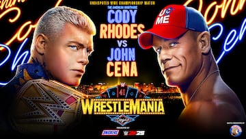 Este es el cartel promocional de Wrestlemania 41 entre Cody Rhodes vs John Cena.
