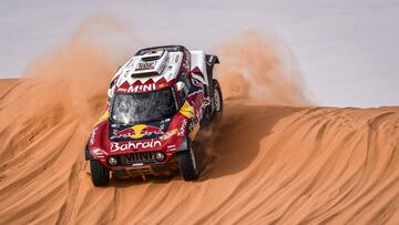 305 Sainz Carlos (esp), Cruz Lucas (esp), Mini John Cooper Works Buggy, Bahrain JCW X-Raid Team, Car, action during Stage 6 of the Dakar 2020 between Ha&#039;il and Riyadh, 830 km - SS 478 km, in Saudi Arabia, on January 10, 2020 - Photo DPPI
 
 
 10/01/2020 ONLY FOR USE IN SPAIN