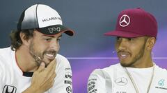 Alonso y Hamilton en la rueda de prensa del pasado GP de España F1 Mercedes