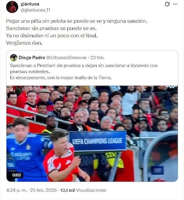 “Ni disimulan con el Real; vergüenza dan”