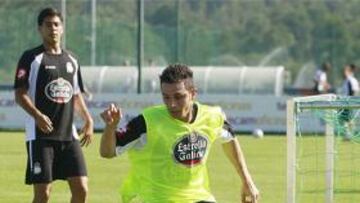 <b>Rubén Castro</b>, durante un entrenamiento con el Deportivo.