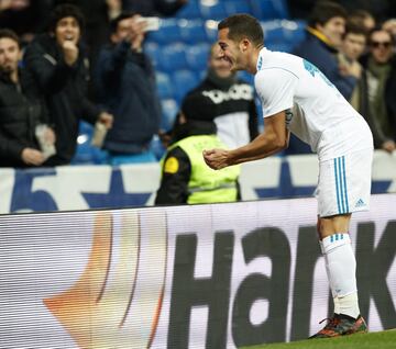 1-0. Lucas Vázquez celebró el primer gol.
