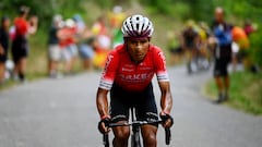 SERRE CHEVALIER, FRANCE - JULY 13: Nairo Alexander Quintana Rojas of Colombia and Team Arkéa - Samsic competes in the chase group during the 109th Tour de France 2022, Stage 11 a 151,7km stage from Albertville to Col de Granon - Serre Chevalier 2404m / #TDF2022 / #WorldTour / on July 13, 2022 in Col de Granon-Serre Chevalier, France. (Photo by Tim de Waele/Getty Images)
