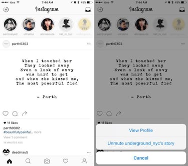 Cómo silenciar historias de contactos en Instagram y que no salgan en tu feed
