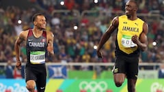 Usain Bolt and De Grasse laugh across the line in 200m semi