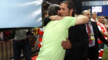 Simeone y Martino, en la ida de la Supercopa.