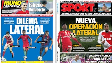 Portadas de los diarios Sport y Mundo Deportivo del d&iacute;a 13 de julio de 2017.