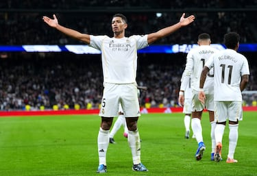 1-0. Jude Bellingham celebra el primer tanto.