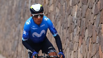 Nairo Quintana, en el ascenso a Passo Rolle.