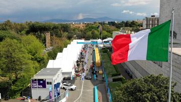 El paddock de la F&oacute;rmula E en Roma con las nuevas protecciones.