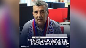Manolete anuncia su adiós de la Cadena SER debido a una enfermedad