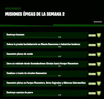 Misiones &eacute;picas filtradas de la Semana 2 de la Temporada 5