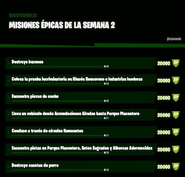 Fortnite Temporada 5: misiones filtradas Semana 2