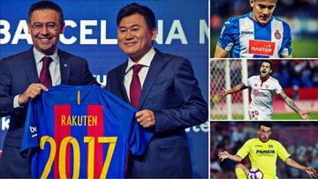 Barça, Espanyol, Sevilla y Villarreal si que han conseguido firmar un acuerdo para su 'main sponsor'.