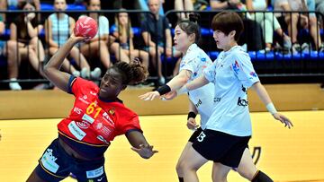 España durante su partido con Corea del Sur en el Preolímpico.