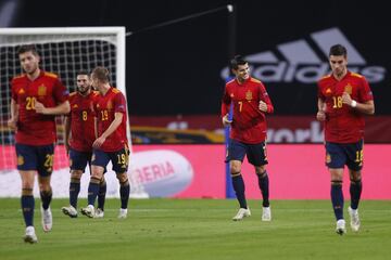 1-0. Álvaro Morata celebró el primer gol.