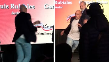 Eggs thrown at former Spanish Soccer Federation President Rubiales during book launch