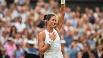 Garbi&ntilde;e Muguruza en Wimbledon. 