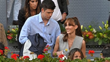 Miguel Bernardeau y Aitana Ocaña asiste al partido entre Carlos Alcaraz y Alexander Zverev.