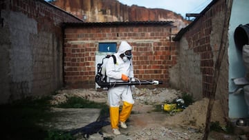 Un operario fumiga en R&iacute;o de Janeiro para evitar la propagaci&oacute;n del virus zika.