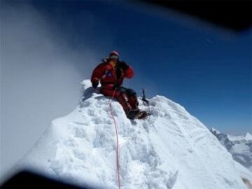 Carlos Soria en la Expedición al Manaslu, también conocido como Kutang en 2011.