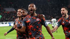 El Kaabi celebra su gol al Ferencvaros el jueves pasado en Budapest.