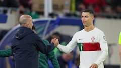 Portuguese head coach Roberto Martinez and Portuguese Cristiano Ronaldo