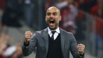 Guardiola grita uno de los goles del Bayern.
