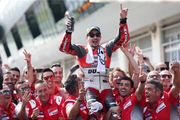 Jorge Lorenzo celebrando su victoria en el Red Bull Ring.