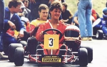 Schumacher al volante de un kart.