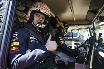 Max Verstappen y Sergio Pérez (Red Bull), en la previa del GP de Estiria de F1 2021.