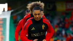 Soccer Football - International Friendly - Ireland v Belgium - Aviva Stadium, Dublin, Ireland - March 23, 2024 Belgium's Youri Tielemans during the warm up before the match REUTERS/Clodagh Kilcoyne