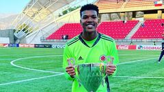 Luis Miguel Marquinez en un partido de Selección Colombia juvenil.