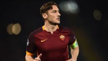 Totti durante el partido ante el Real Madrid.