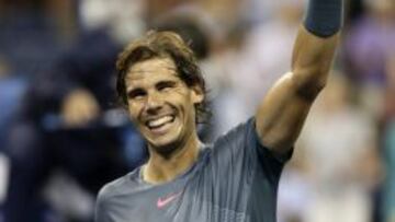 Nadal celebra su victoria ante el brasileño Rogerio Dutra Silva, en el partido de la cuarta jornada del Abierto de Tenis de Estados Unidos.