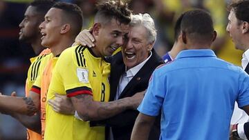 Edwin Cardona y José Pékerman