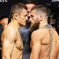 Aleks Topuria da el peso y hace su último cara a cara con Almakhan