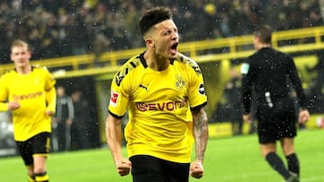 El jugador ingl&eacute;s del Borussia Dortmund, Jadon Sancho, durante un partido.