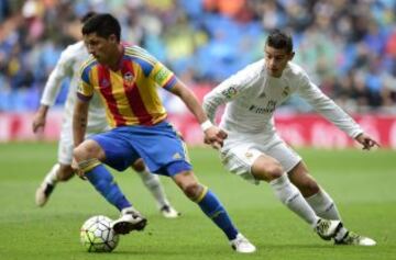James estuvo los 90 minutos ante el Valencia 