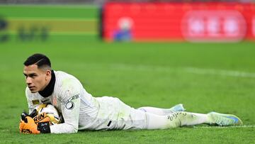 Luis Malagon of America during the final second-leg match between Monterrey and America as part of the Torneo Apertura 2024 Liga MX at BBVA Bancomer Stadium, on December 15, 2024 in Monterrey, Nuevo Leon, Mexico.