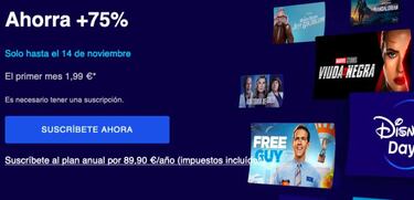 Disney+: cómo conseguir un mes de suscripción por sólo 1,99 euros