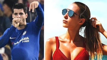 Im&aacute;genes de &Aacute;lvaro Morata dedicando un gol a Alice Campello y a sus futuros hijos y de Alice Campello embarazada en bikini las playas de Dubai.