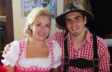 Philipp Lahm con su esposa Claudia.