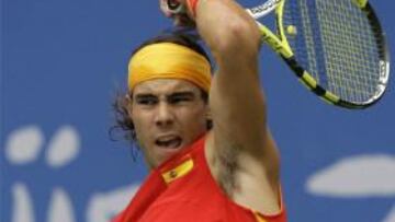 <b>SUFRIENDO.</b> Así es como debutó el tenista de Manacor ante el italiano Potito Starace.