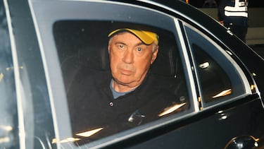 El nuevo entrenador de la selecci¨®n brasile?a de f¨²tbol, Carlo Ancelotti, a su llegada a R¨ªo de Janeiro.
