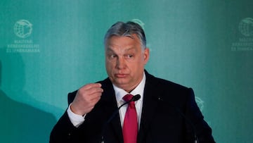 Hungarian Prime Minister Viktor Orban speaks during a business conference in Budapest, Hungary, March 9, 2023. REUTERS/Bernadett Szabo